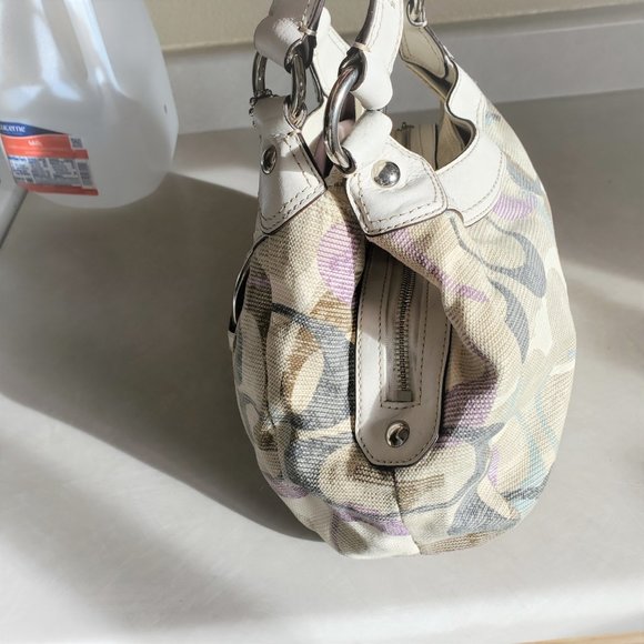 Euc Coach Soho Linen Lynne Signature C's Hobo Shoulder Bag Purse - Picture 5 of 10